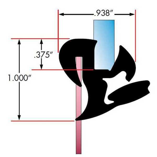 Window Lock Gasket, Sngl, 0.046 - 0.075 in