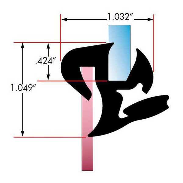 Window Lock Gasket, Sngl, 0.075 - 0.140 in