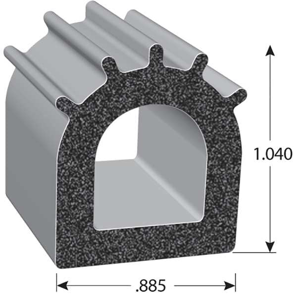 Foam Rubber Seal w/Adhesive Back, 1.04 in