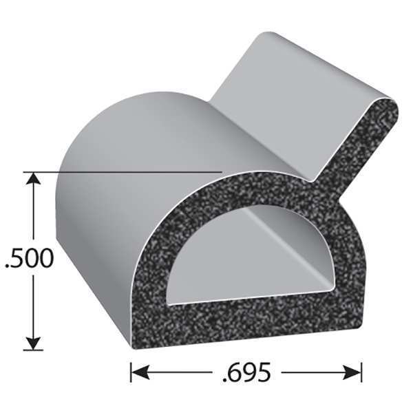 Foam Rubber Seal w/Adhesive Back, D-Shape