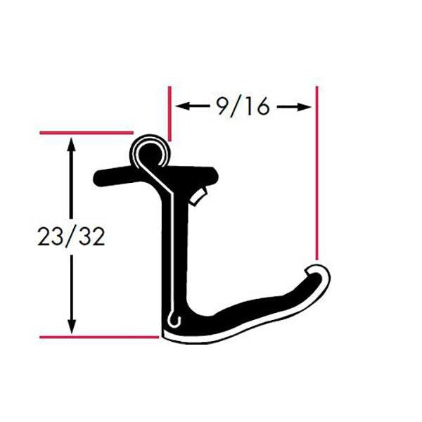 Edge Grip Seal, Rubber, 8 ft Length, 0.563 in Overall Width, Style: Beltline Weatherstrip