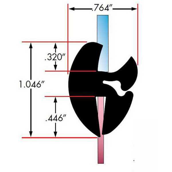 Window Lock Gasket, Dbl, 0.062 to 0.093 in