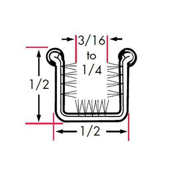 Edge Grip Seal, Rigid Pile Lining, 6 ft Length, 0.5 in Overall Width, Style: Window Channel