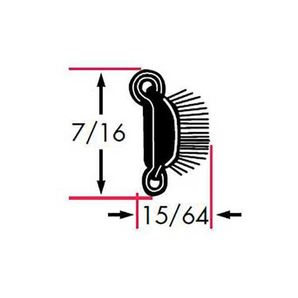 Edge Grip Seal, Rubber, 8 ft Length, 0.234 in Overall Width, Style: Beltline Weatherstrip