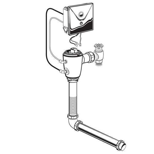 1.1 gpf gpf, Concealed Toilet Flush Valve, Unfinished, 1 in IPS
