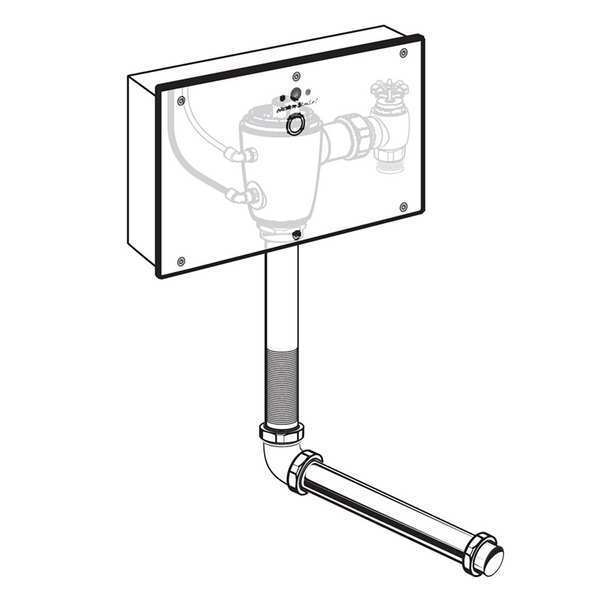 1.6 gpf gpf, Concealed Toilet Flush Valve, 1 in IPS Inlet