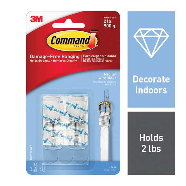 Wire Toggle Hook, Plastic, Clear, PK2