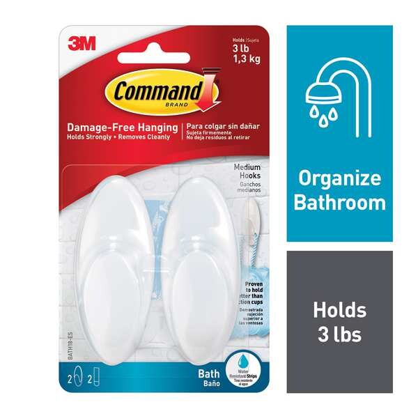 Bath Hook, Plastic, PK2