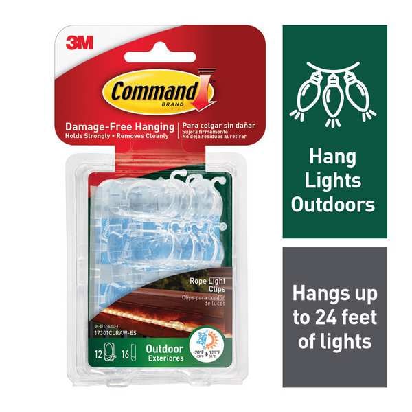 Outdoor Rope Light Clips, Plastic, PK12