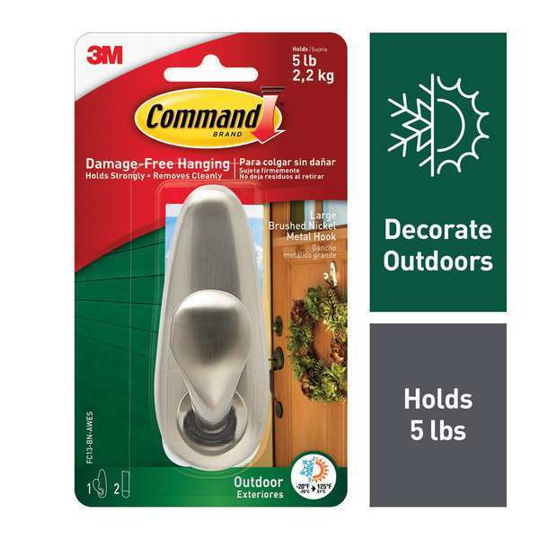 Outdoor Hook, Metal, Nickel,