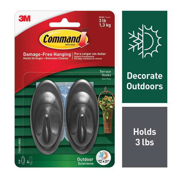Outdoor Medium Slate Terrace Hook, PK2