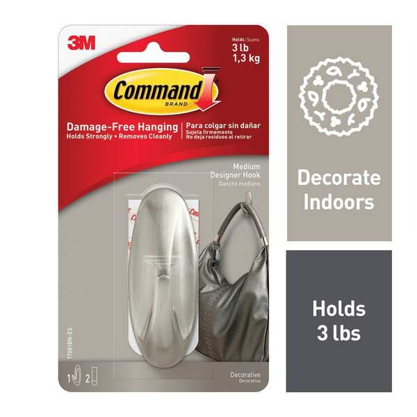 Designer Hook, Plastic, Gray