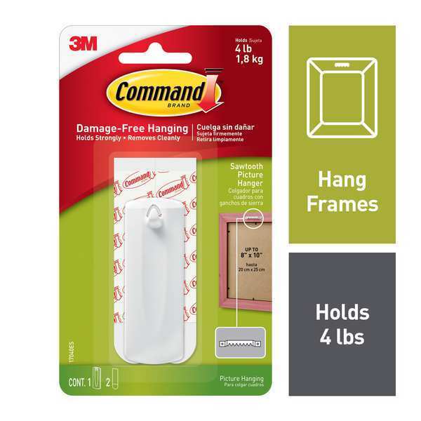 Sawtooth Picture Hanger, Plastic, White,