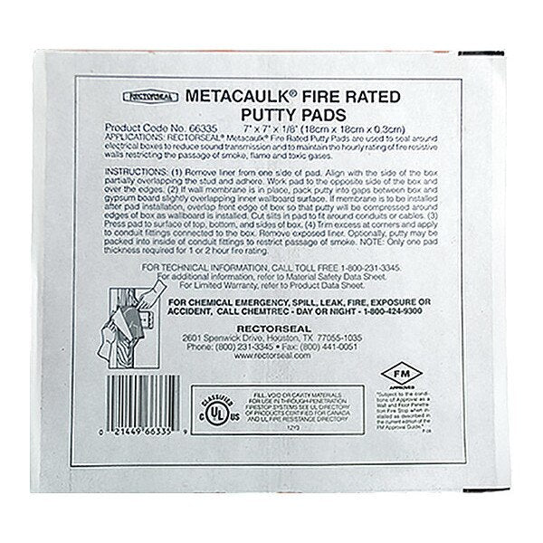 Metacaulk Putty Pad, 7x7x1/8