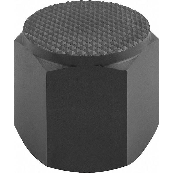 Positioning Foot, Form F, Int. Thread Serrated Face, Steel, Case Hard. w Black Oxide Finish, Sw=17