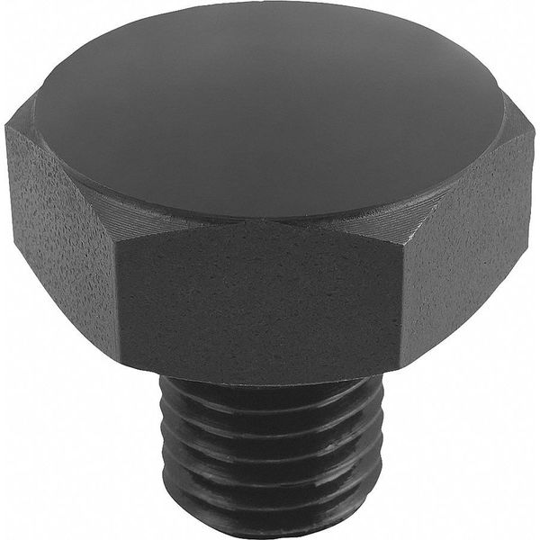 Positioning Foot, Form B, Ext. Thread Spherical Face, Steel, Case Hard. w Black Oxide Finish, Sw=30