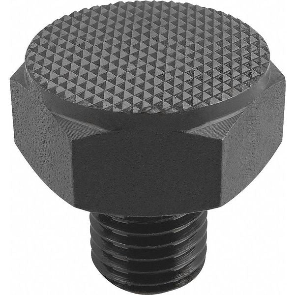 Positioning Foot, Form C, Ext. Thread Serrated Face, Steel, Case Hard. w Black Oxide Finish, Sw=30