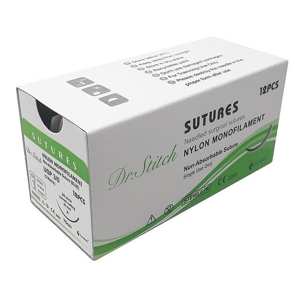 Training Sutures with Thread, Nylon, 3/0