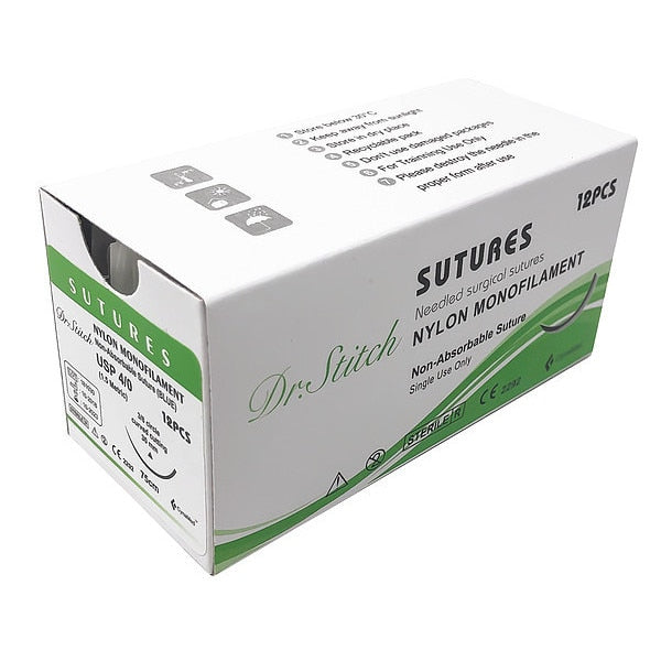 Training Sutures with Thread, Nylon, 4/0