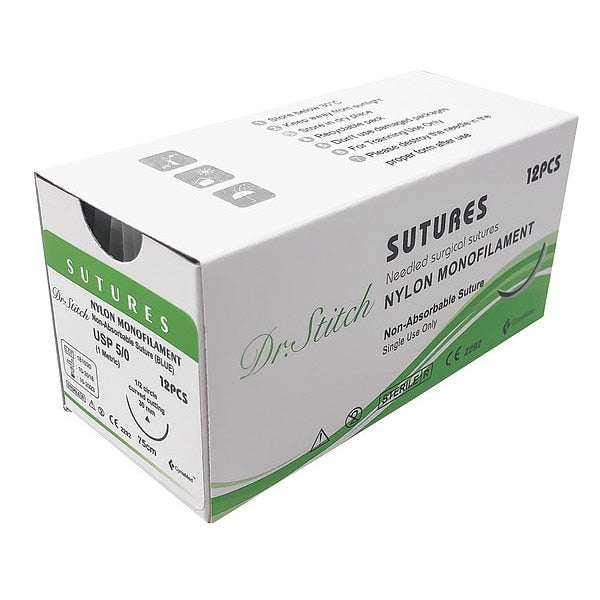 Training Sutures with Thread, Nylon, 5/0