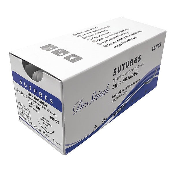 Training Sutures with Thread, Silk, 4/0