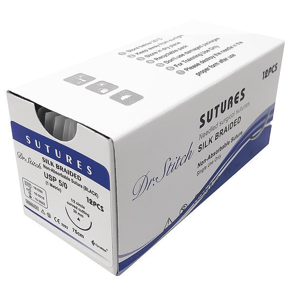 Training Sutures with Thread, Silk, 5/0
