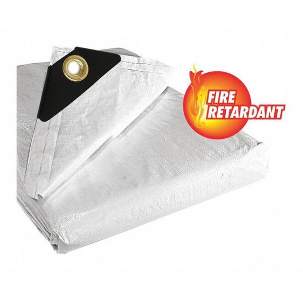 White Tarps, FR, 10x10 Weave, 20X30 ft