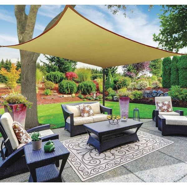 Sail Canopy, Rectangle, Beige, 8x12 ft
