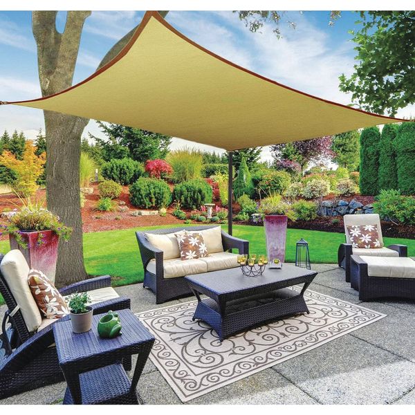 Sail Canopy, Rectangle, Beige, 12x16 ft