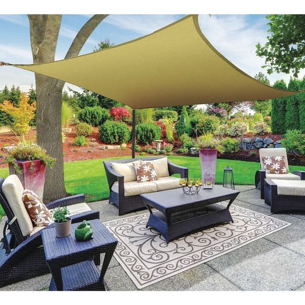 Sail Canopy, Square, Beige, 12ftX12ft