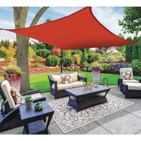 Sail Canopy, Square, Red, 12ftX12ft
