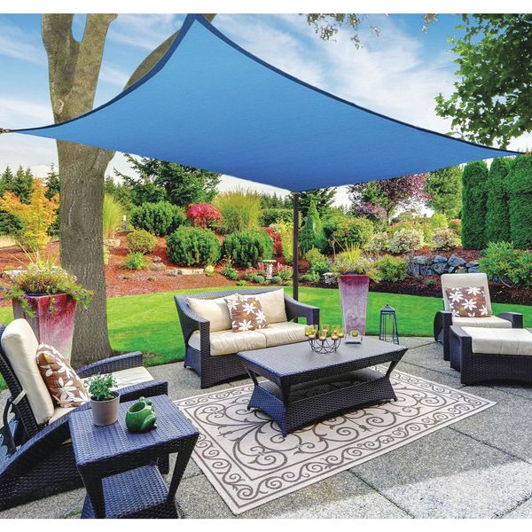 Sail Canopy, Rectangle, Blue, 12x16 ft