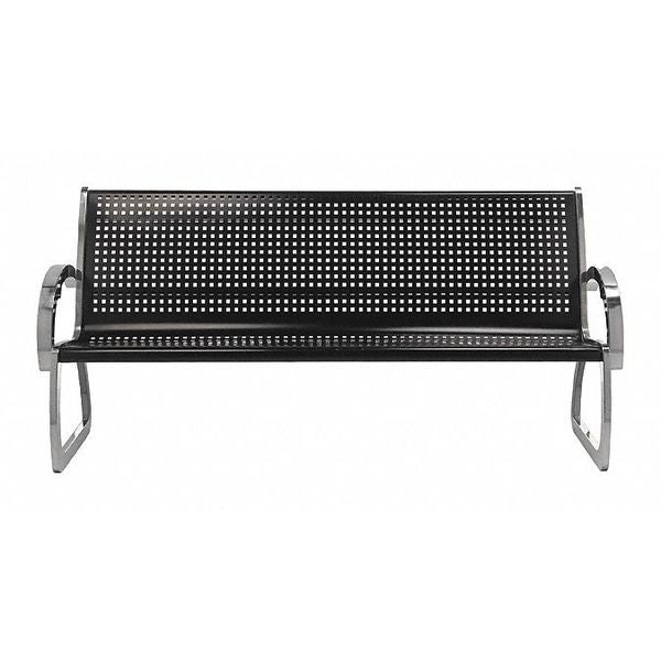 Skyline Blk Bench Stainless Sides, 4 ft.