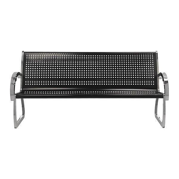 Skyline Blk Bench Stainless Sides, 6 ft.