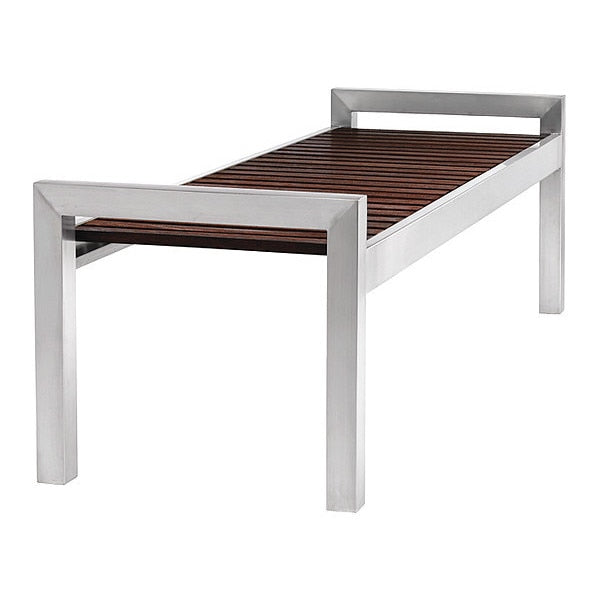Skyline Esprsso Wood Bench SS Legs, 5 ft.