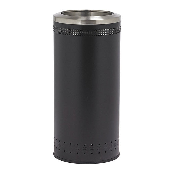 Imprinted Open Top Waste Bin, Blk, 25 gal.