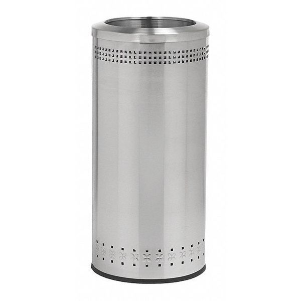 Imprinted Open Top Waste Bin, SS, 25 gal.