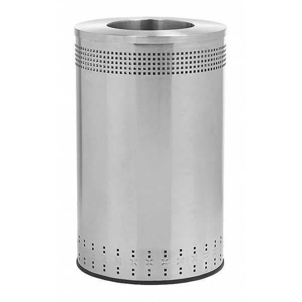 45 gal Recycling Bin, Silver, Stainless Steel