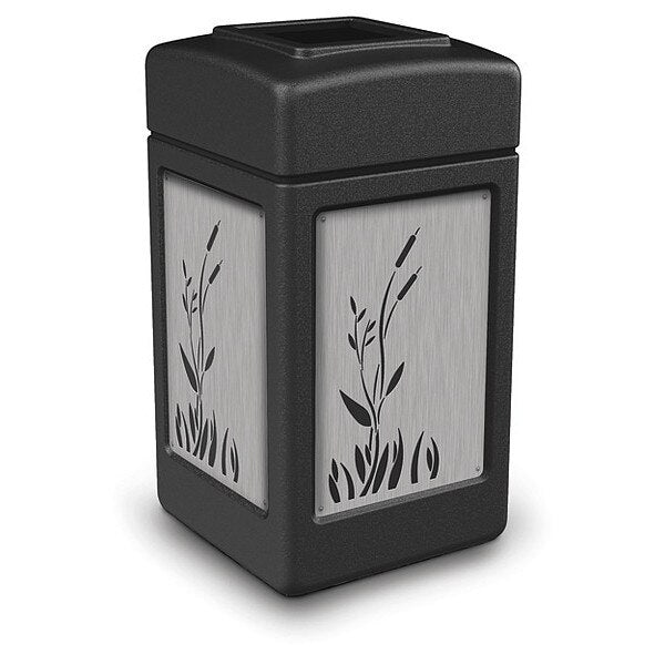 42 gal Trash Can, Black