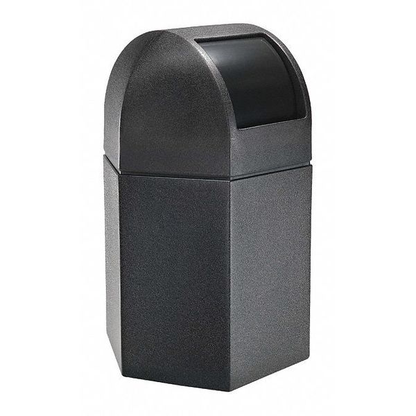 45 gal Trash Can, Black