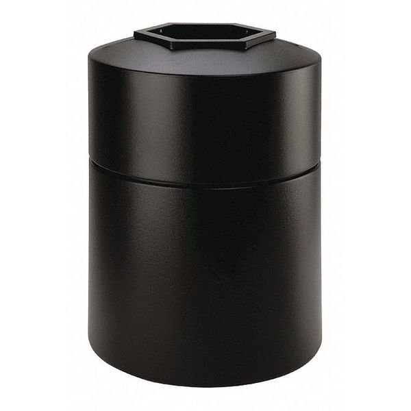 45 gal Round Trash Can, Black