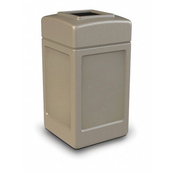 42 gal Square Trash Can, Beige