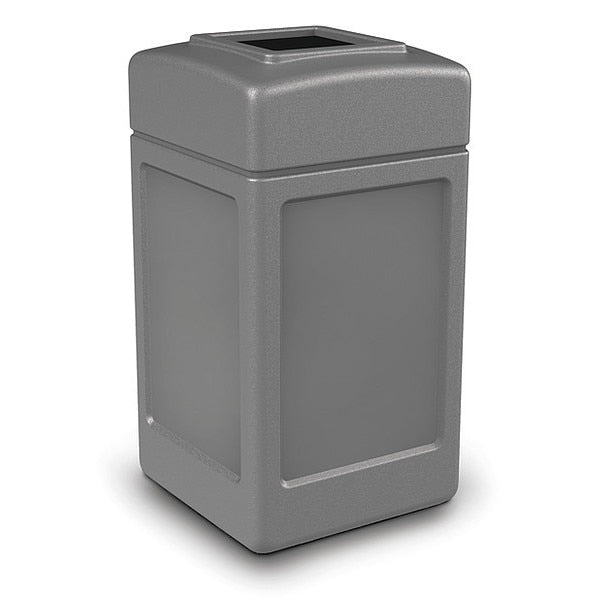 42 gal Square Trash Can, Gray