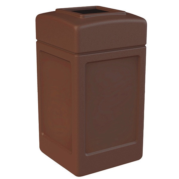 42 gal Square Trash Can, Brown