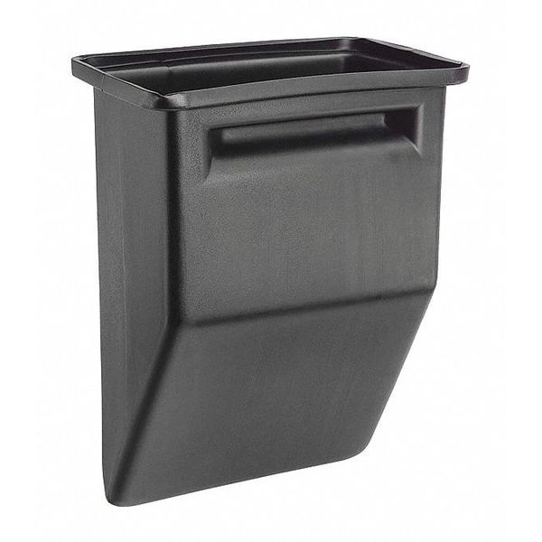 2 gal Rectangular Trash Can, Black, Polyethylene