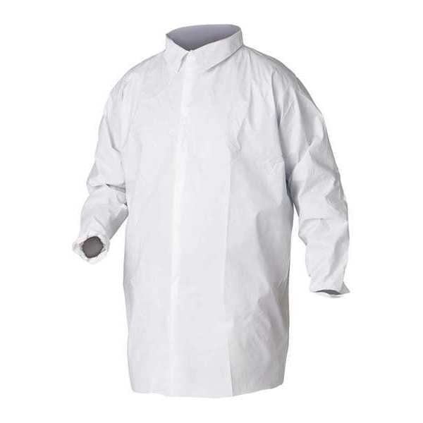 LiqParti Protec LabCoat 5Snap KneeLen ElastWris WHT MD 30/Cs