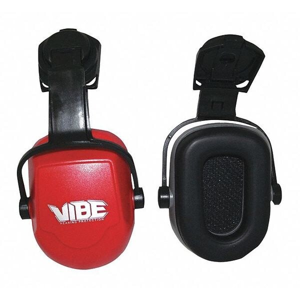 Hard Hat Mounted Ear Muffs, 25 dB, H70 Vibe, Red