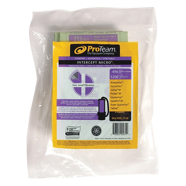 Intercept Micro Filter Bag, Closed Collar, Fits 6 qt., 10PK