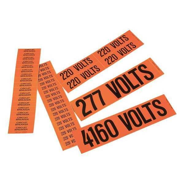 Voltage Marker, Vinyl, 120/208 Volts, PK5