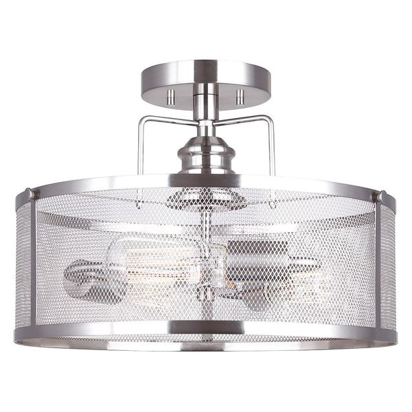 Semi-Flsh Mount, 3 Lght, 60W, 15-3/8x10.75